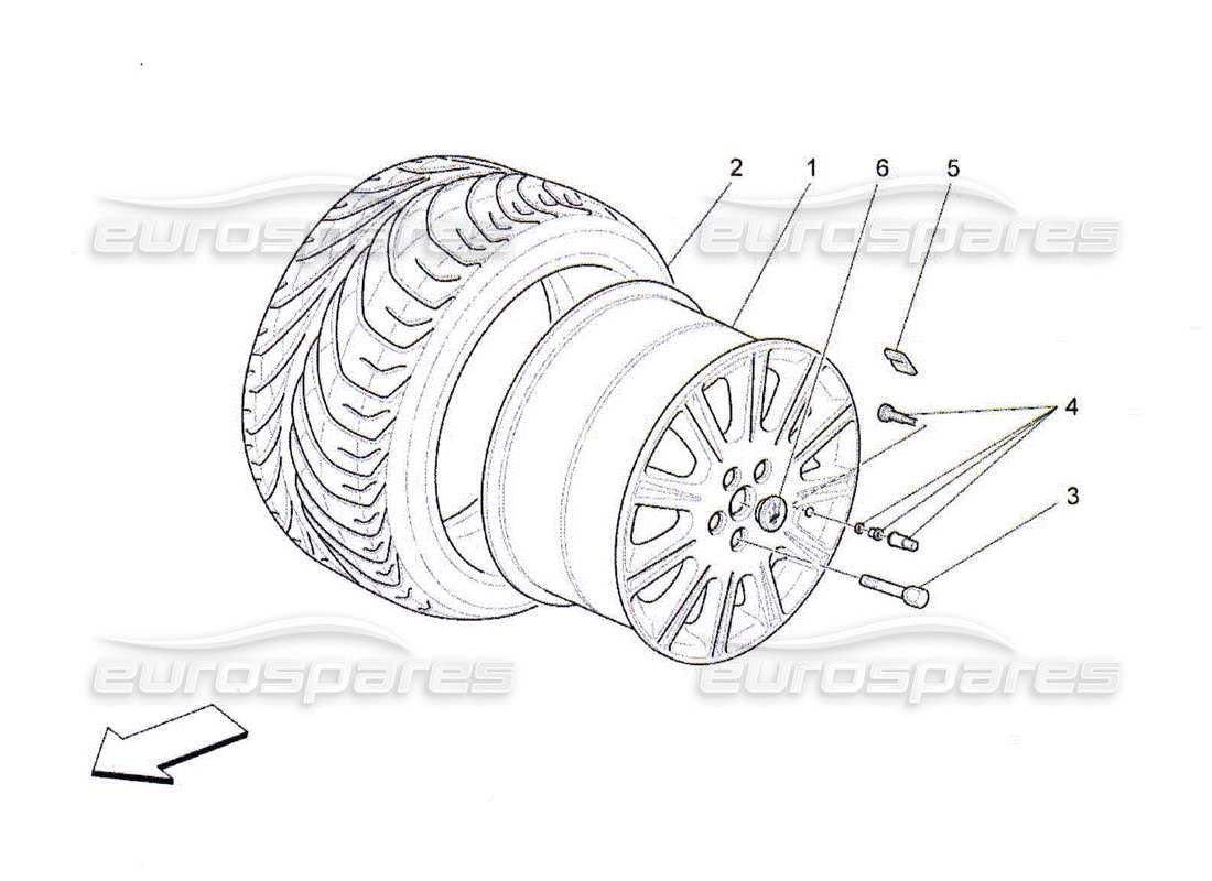 maserati qtp. (2010) 4.2 wheels and tyres parts diagram