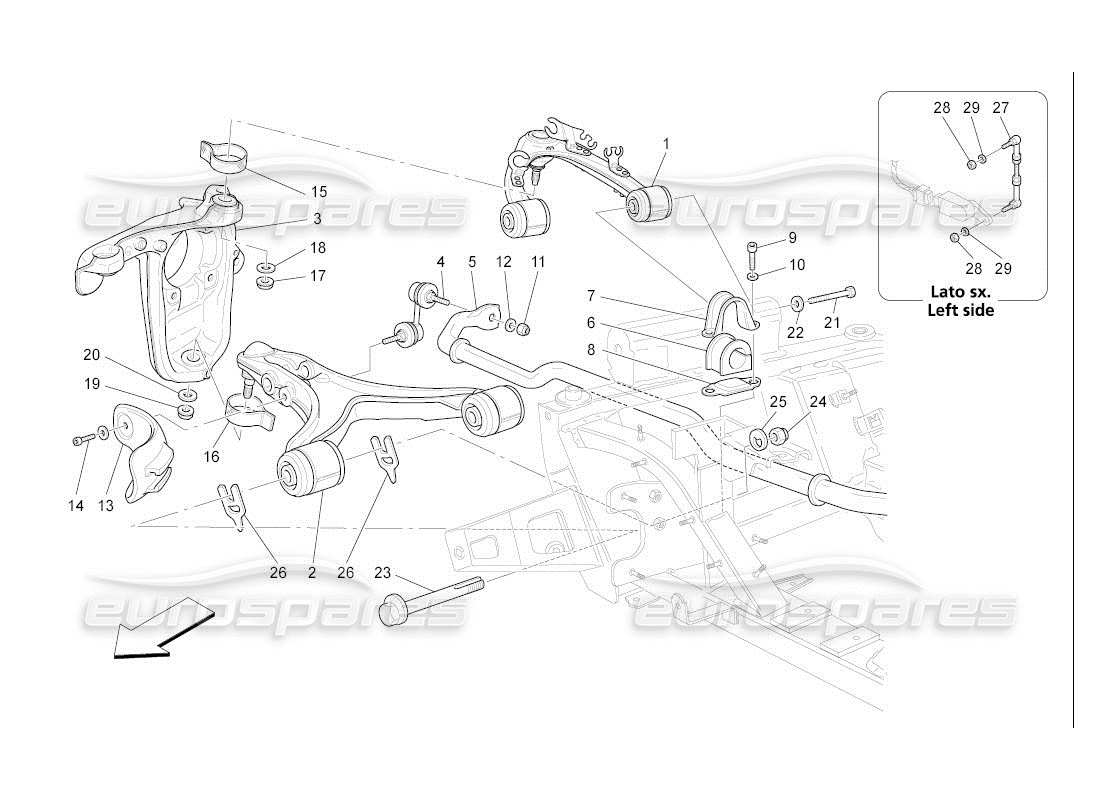 maserati qtp. (2007) 4.2 auto front suspension parts diagram