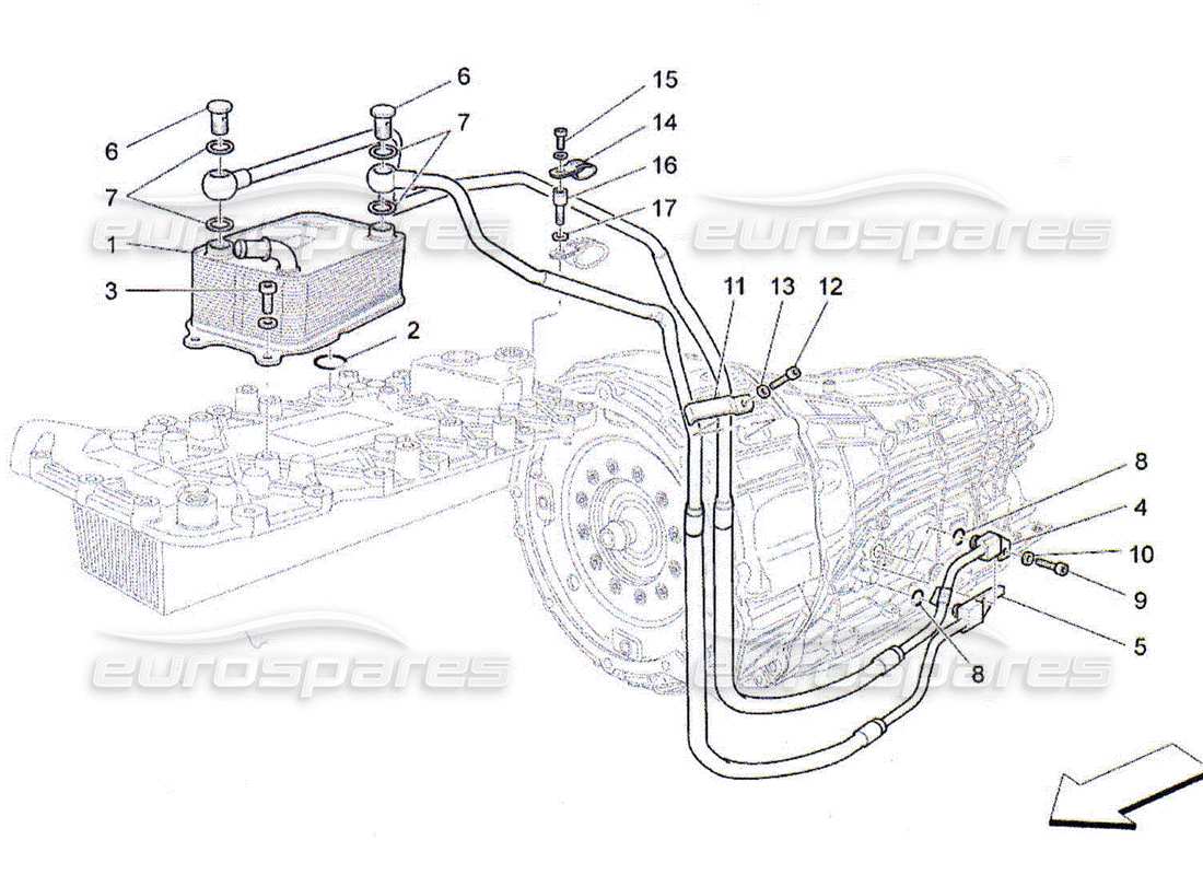 maserati qtp. (2010) 4.2 lubrication and gearbox oil cooling part diagram