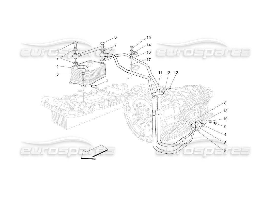 maserati qtp. (2011) 4.2 auto lubrication and gearbox oil cooling part diagram