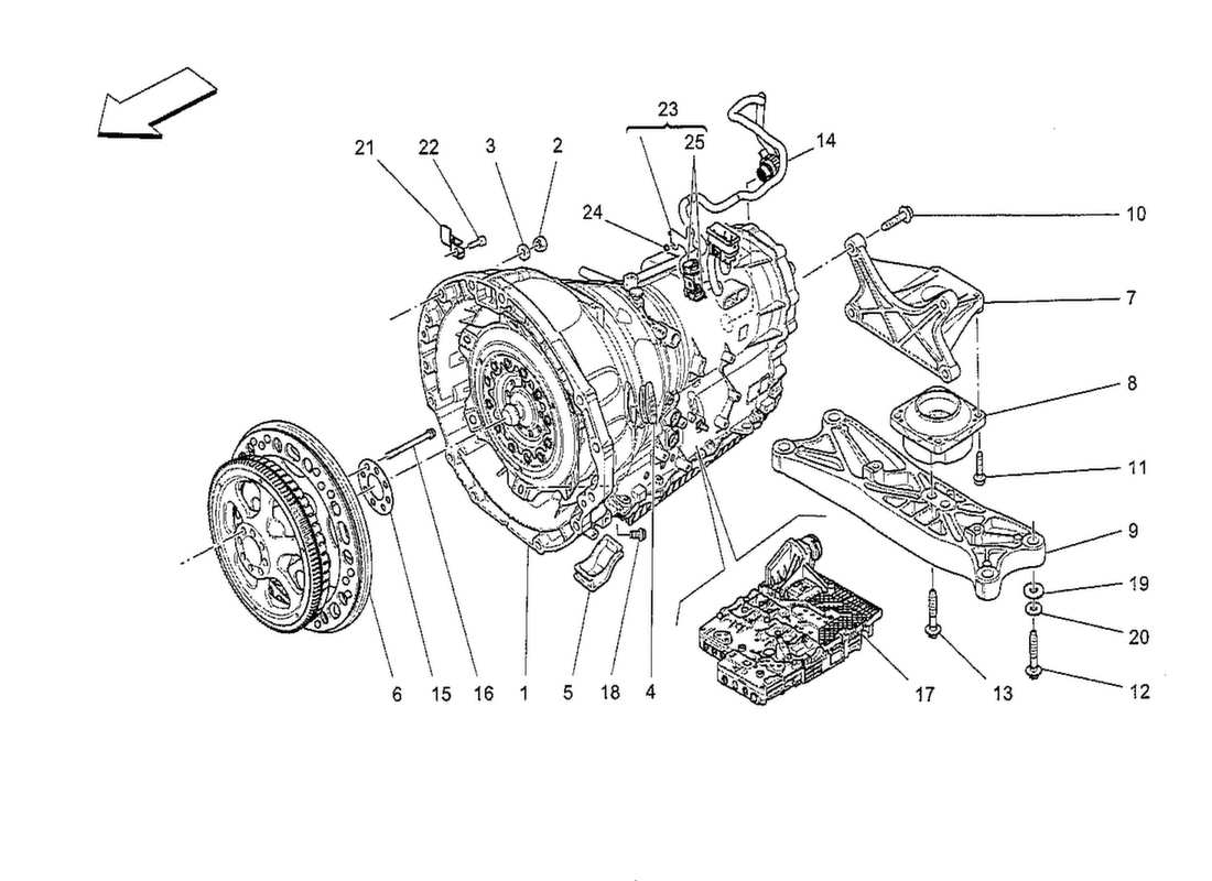 maserati qtp. v8 3.8 530bhp 2014 gearbox housing part diagram