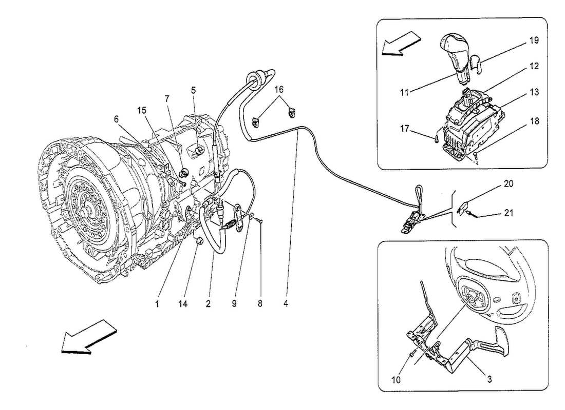 maserati qtp. v8 3.8 530bhp 2014 driver controls for automatic gearbox part diagram