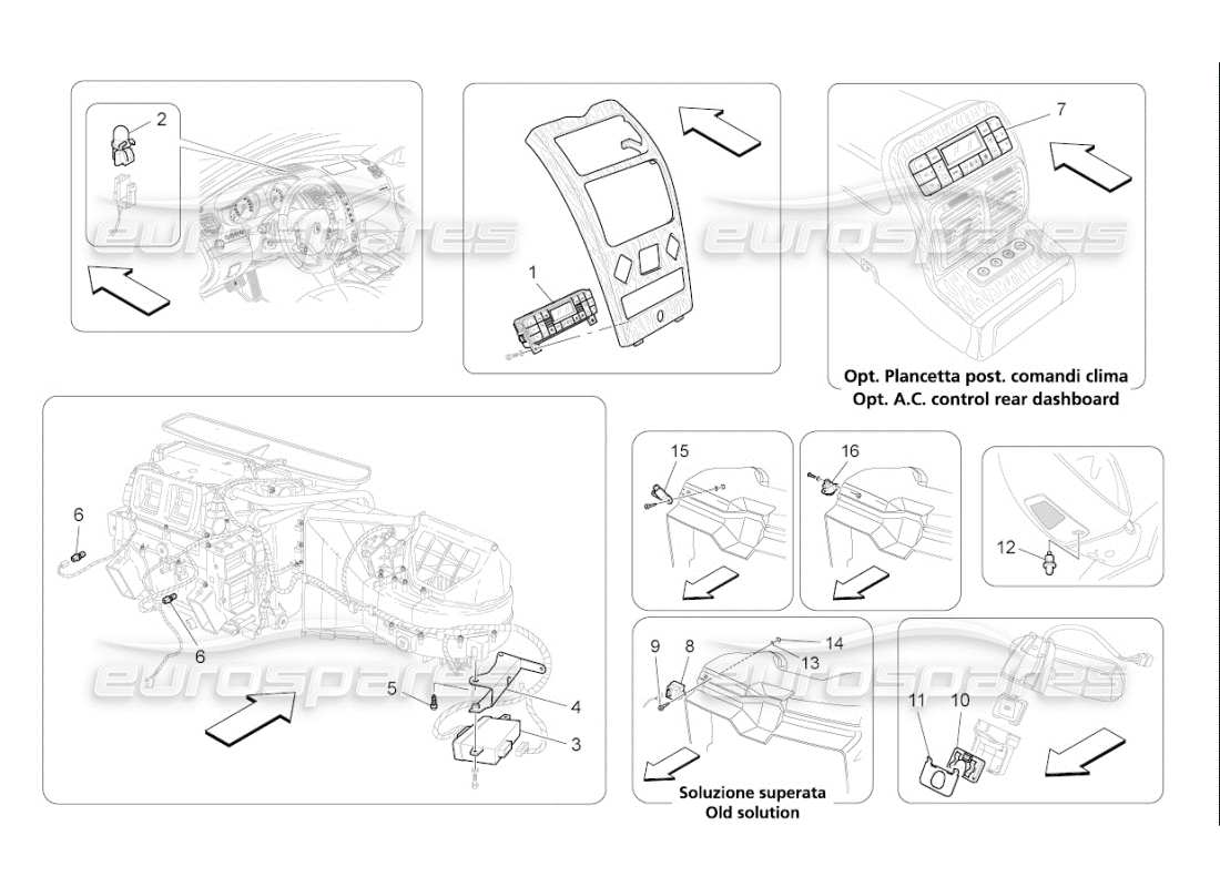 maserati qtp. (2010) 4.7 auto a c unit: electronic control part diagram