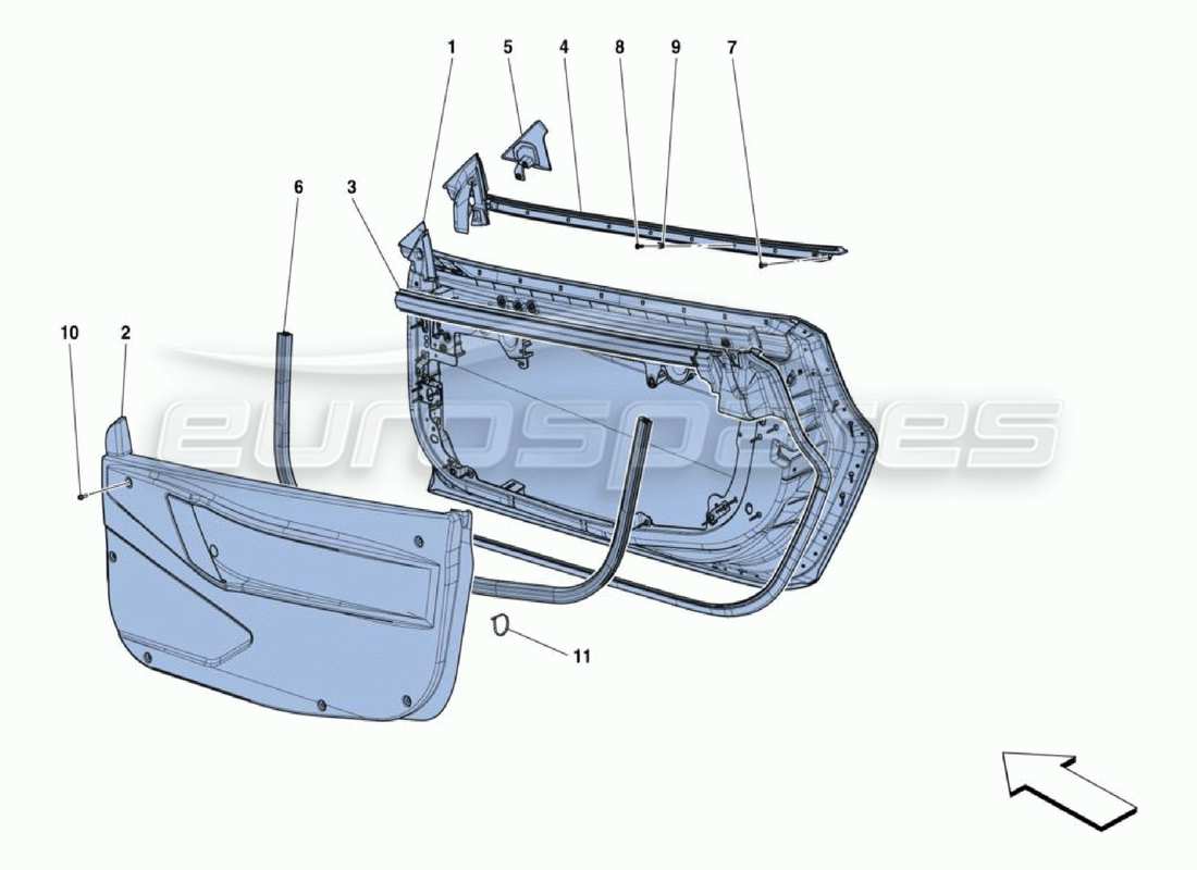 ferrari 488 challenge doors part diagram