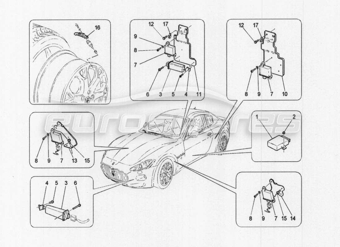 maserati granturismo special edition tyre pressure monitoring system part diagram