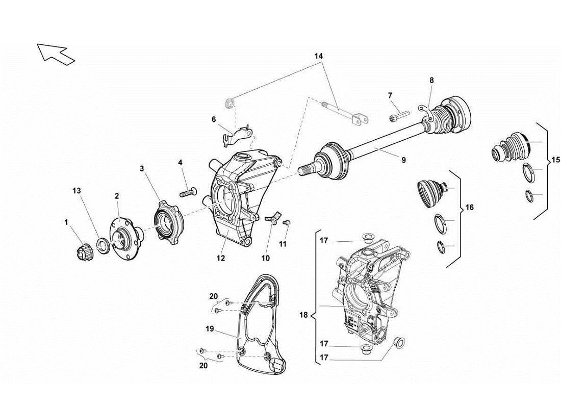 lamborghini gallardo lp570-4s perform rear drive shaft part diagram