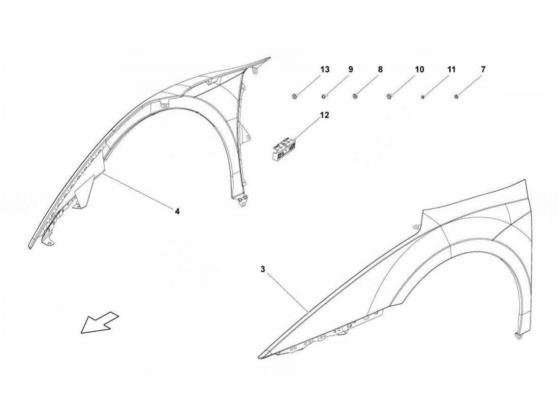 lamborghini gallardo lp570-4s perform front fender part diagram