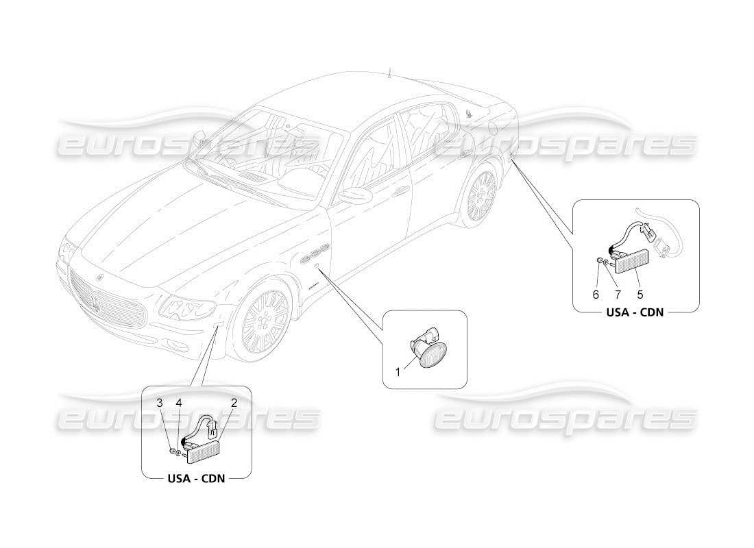 maserati qtp. (2011) 4.2 auto side light clusters part diagram