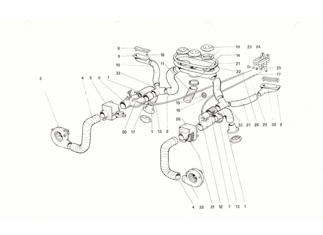 ferrari 208 gtb gts heating system part diagram