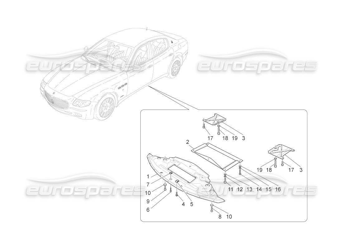 maserati qtp. (2011) 4.2 auto underbody and underfloor guards part diagram