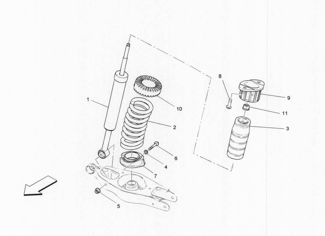 maserati qtp. v6 3.0 bt 410bhp 2015 rear shock absorbers part diagram