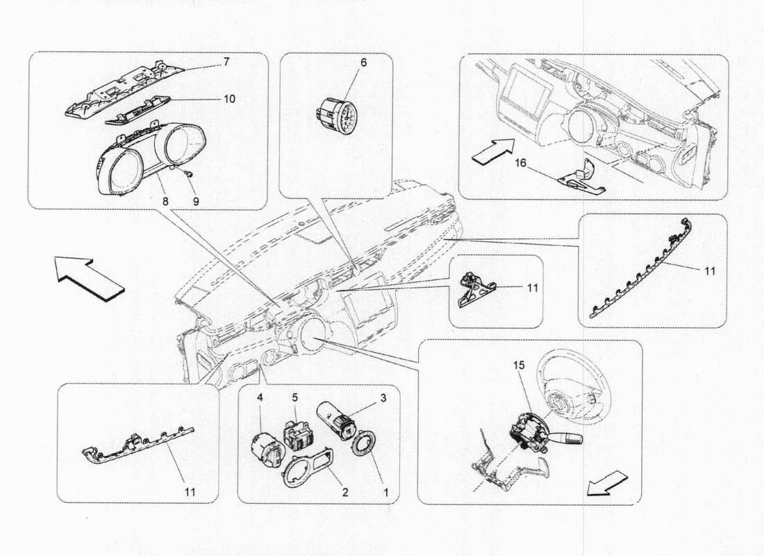 maserati qtp. v6 3.0 bt 410bhp 2015 dashboard devices part diagram