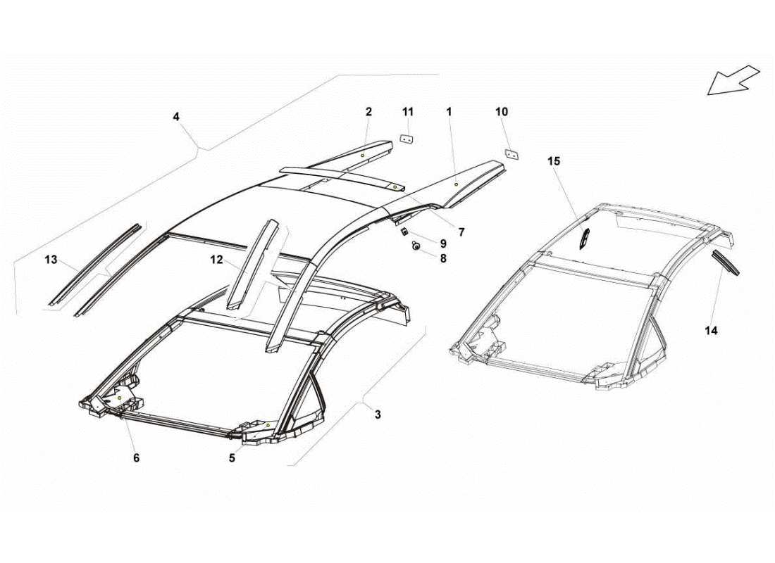 lamborghini gallardo sts ii sc roof panel part diagram