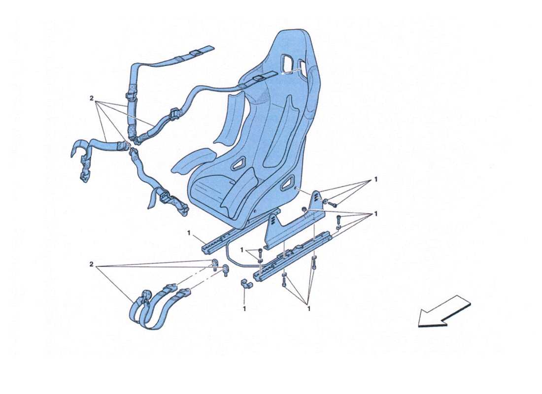 ferrari 458 challenge sedile racing part diagram