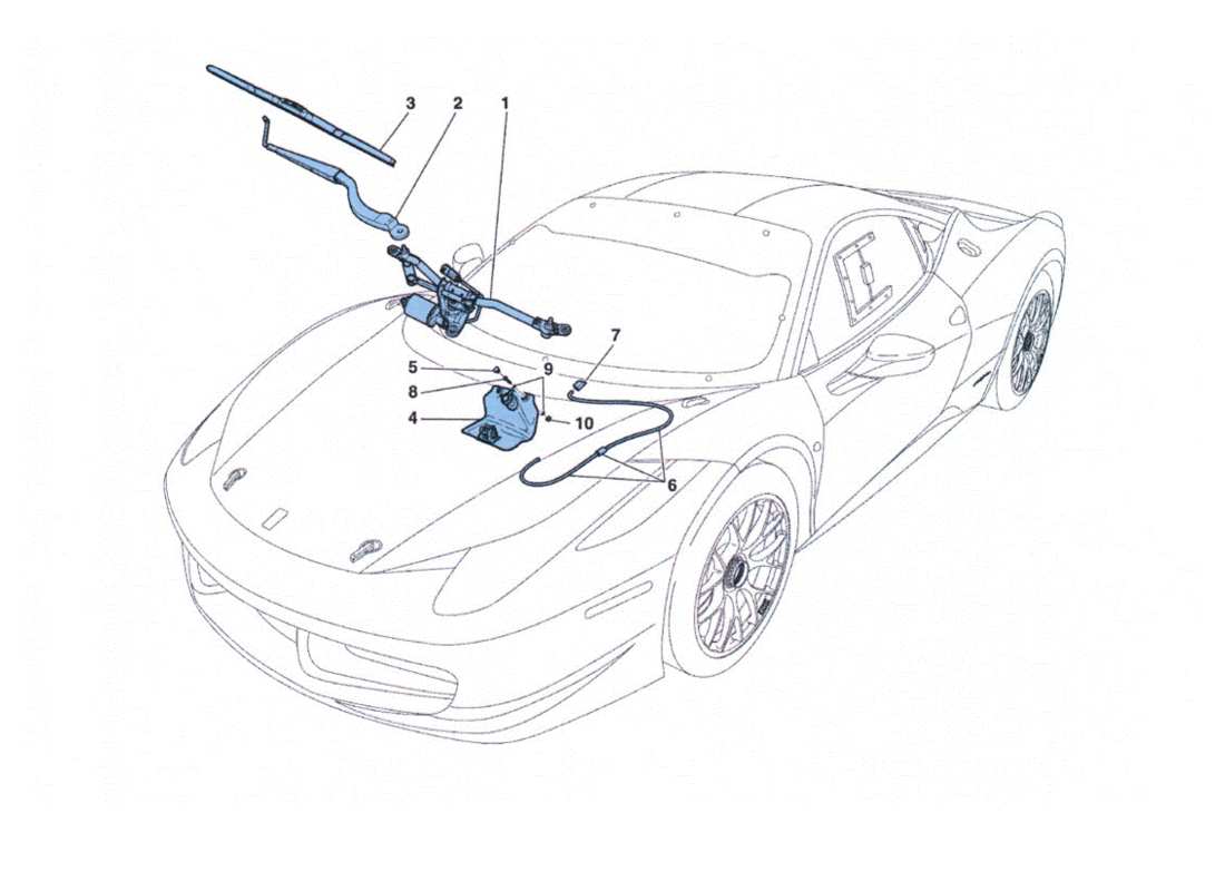 ferrari 458 challenge tergicristallo part diagram