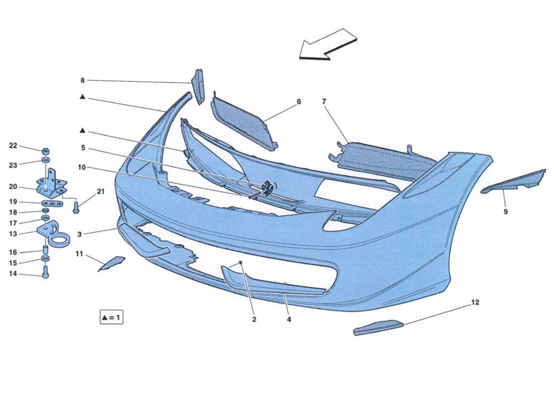 ferrari 458 challenge paraurti anteriore part diagram