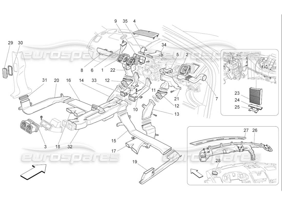 maserati qtp. (2010) 4.7 auto a c unit: diffusion part diagram