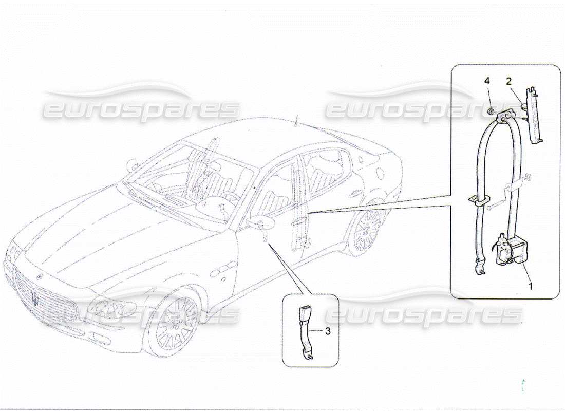 maserati qtp. (2010) 4.2 front seatbelts part diagram