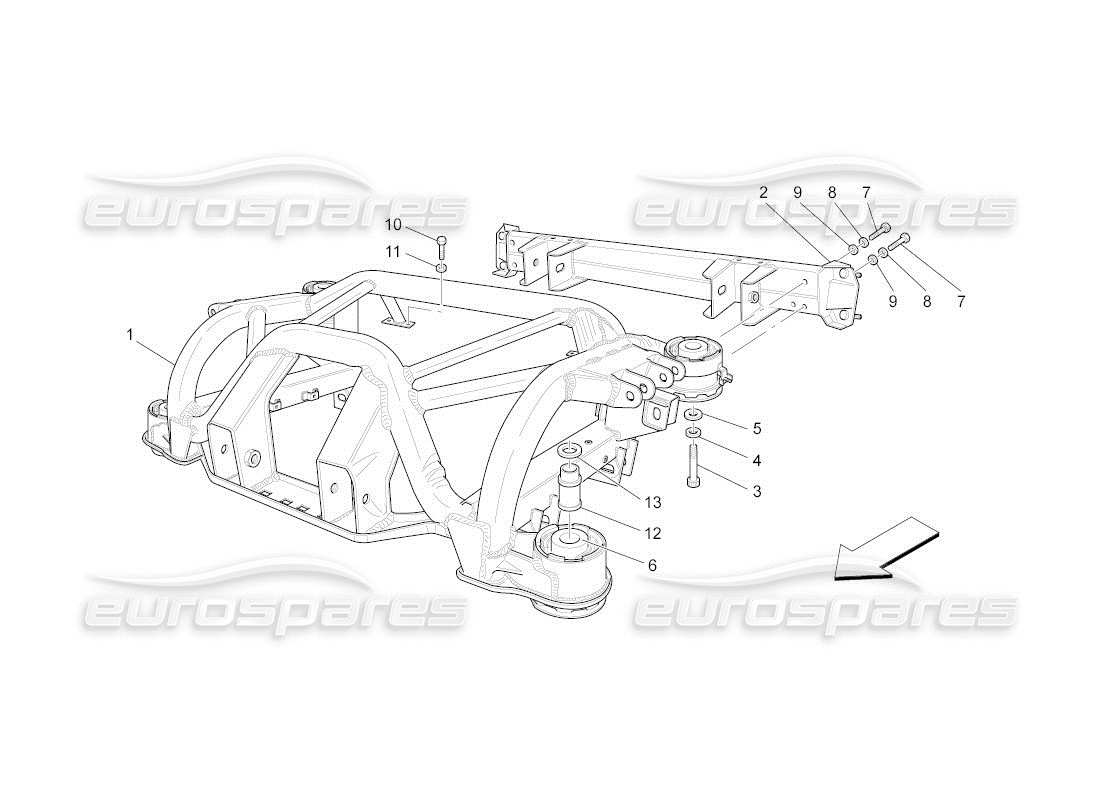 maserati qtp. (2011) 4.2 auto rear chassis part diagram