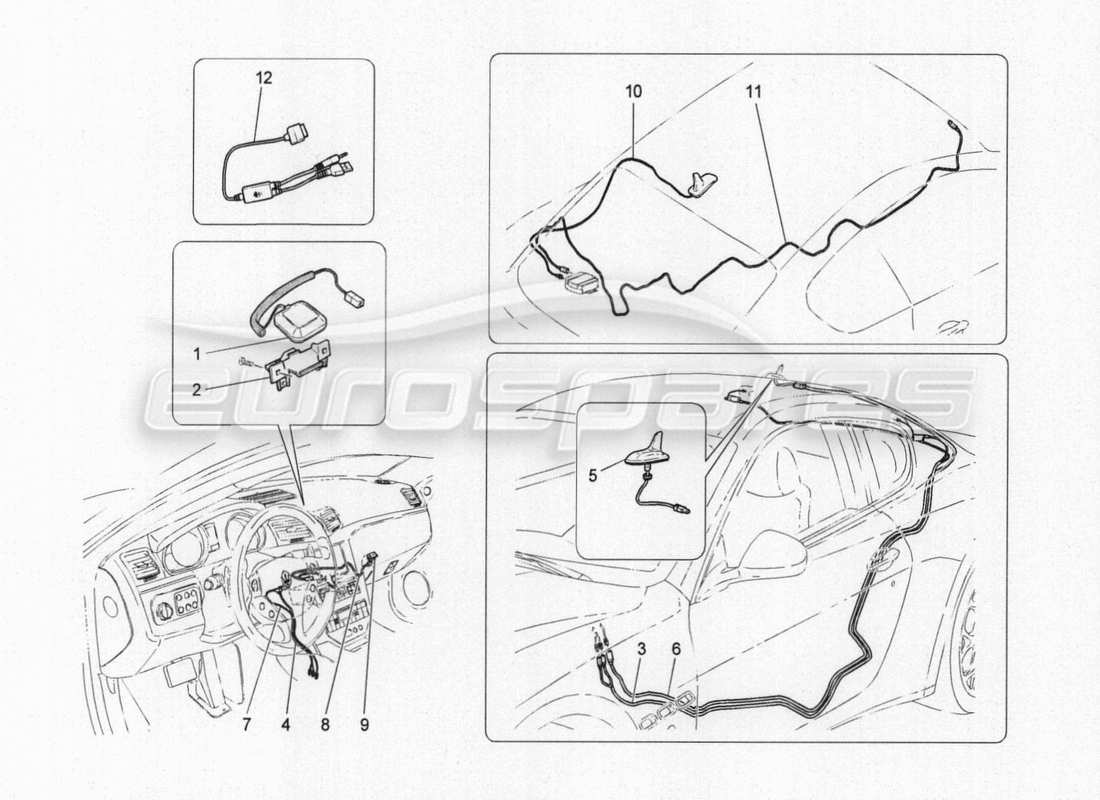 maserati granturismo special edition reception and connection system part diagram