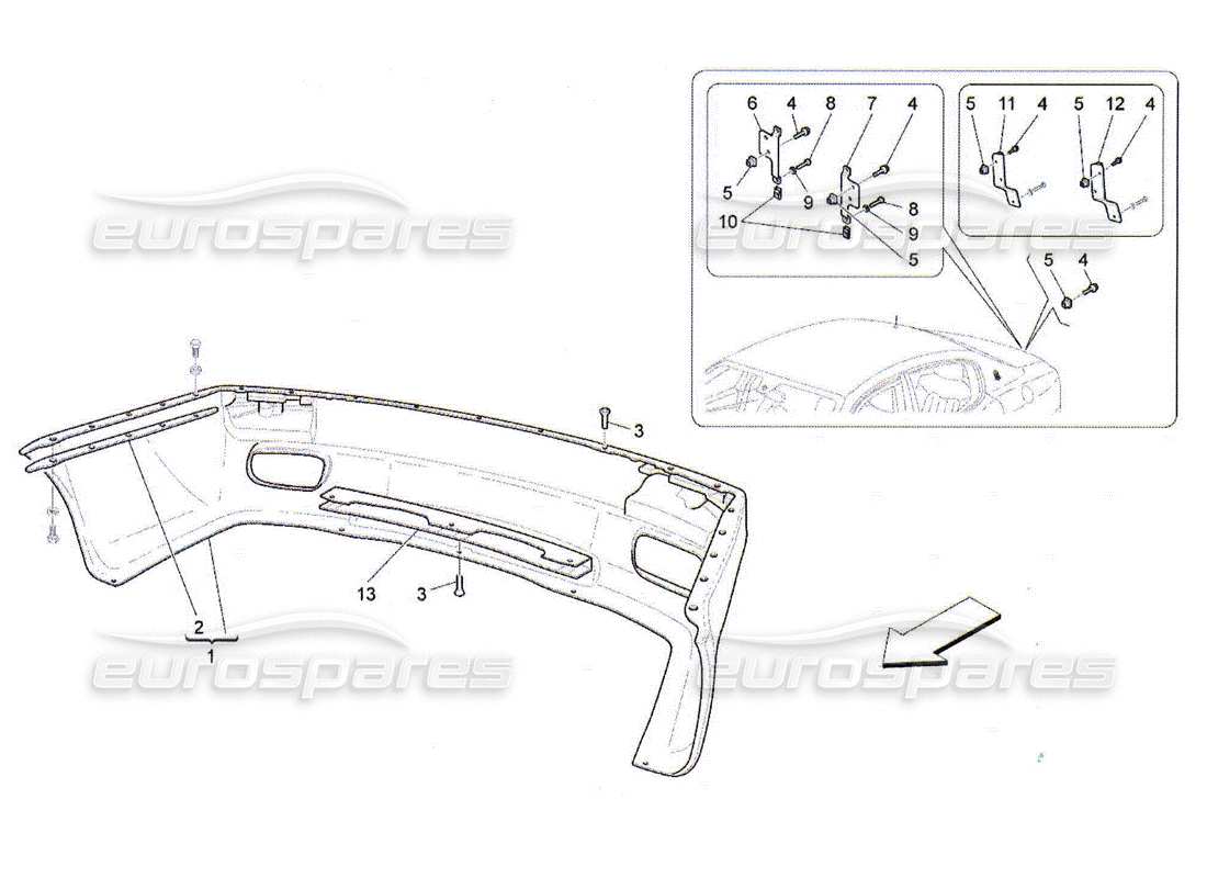 maserati qtp. (2010) 4.2 rear bumper part diagram