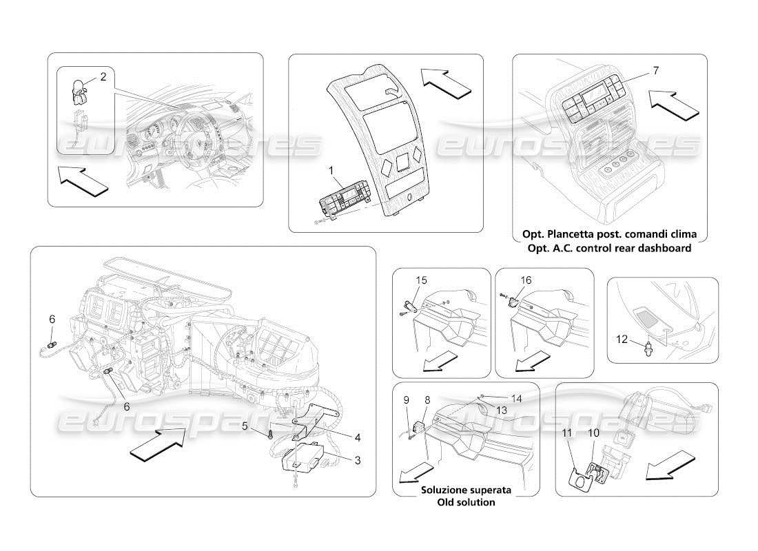 maserati qtp. (2011) 4.2 auto a c unit: electronic control part diagram