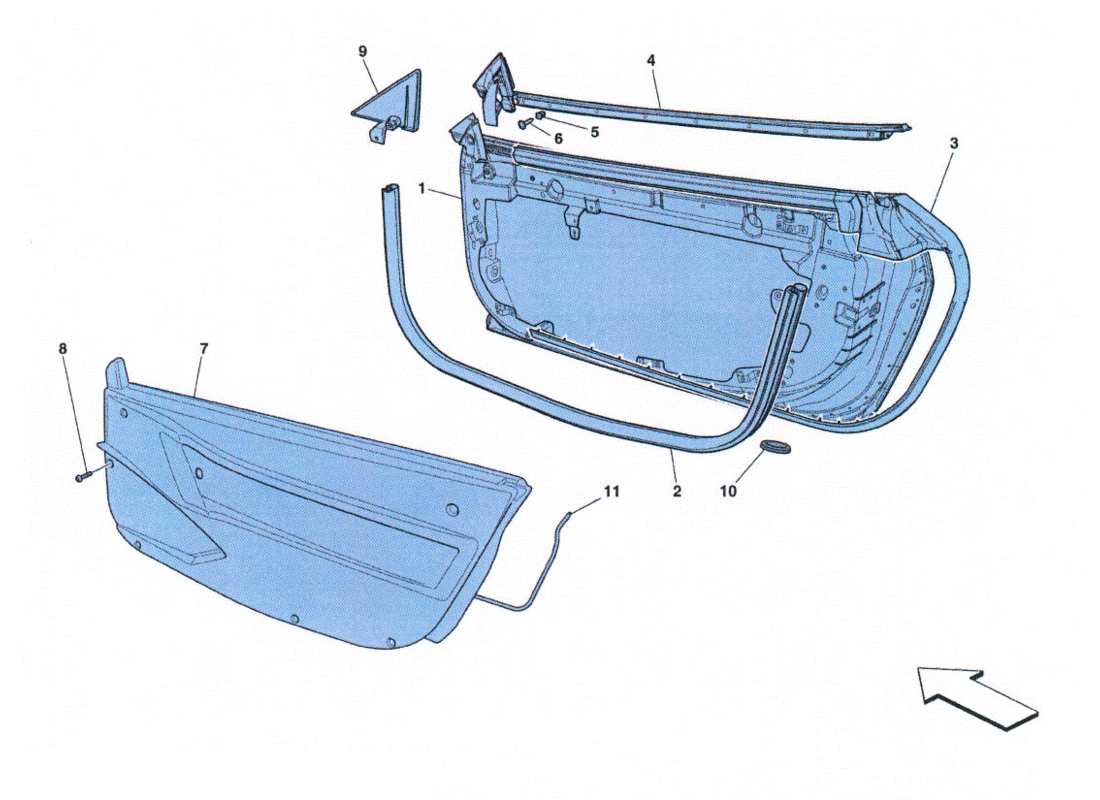 ferrari 458 challenge porte - ossatura e rivestimenti part diagram