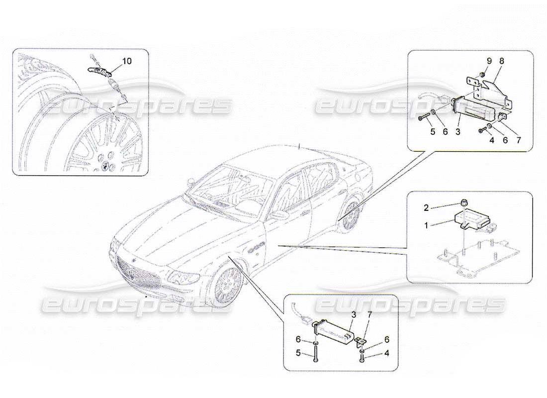 maserati qtp. (2010) 4.2 tyre pressure monitoring system part diagram