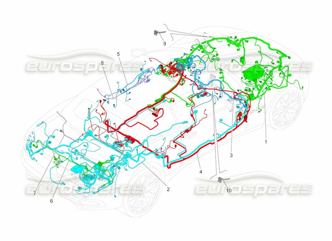 maserati grancabrio (2011) 4.7 main wiring part diagram