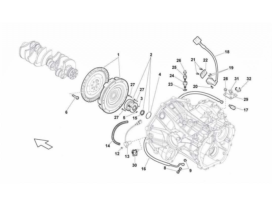 lamborghini gallardo lp570-4s perform clutch (e-gear) part diagram