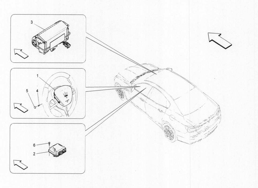 maserati qtp. v6 3.0 bt 410bhp 2015 front airbag system part diagram