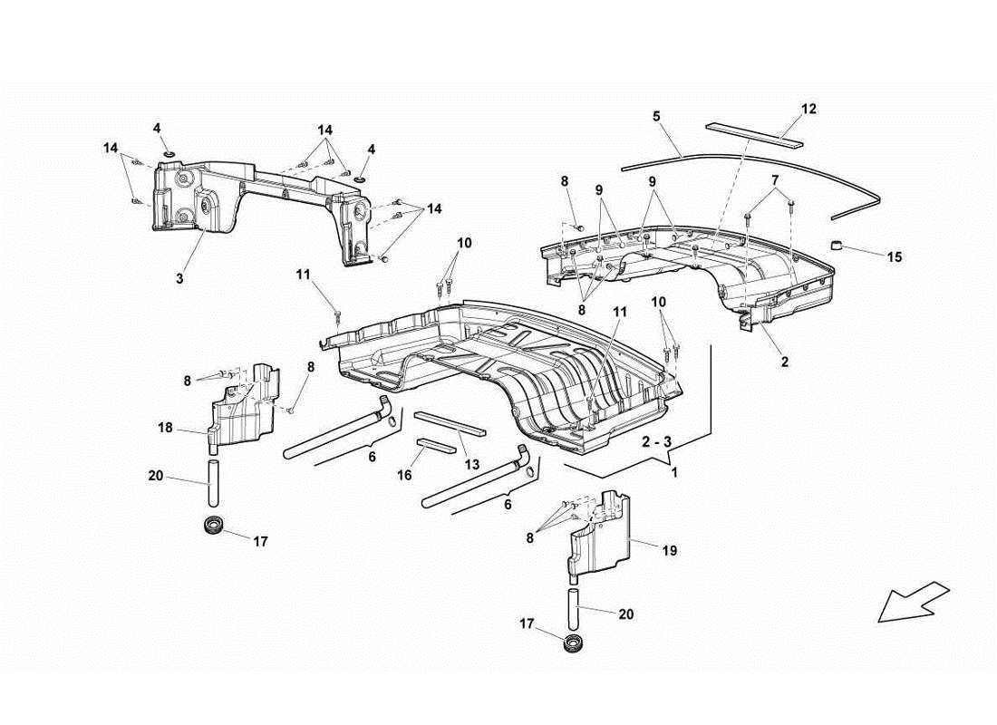 lamborghini gallardo lp570-4s perform folding top part diagram