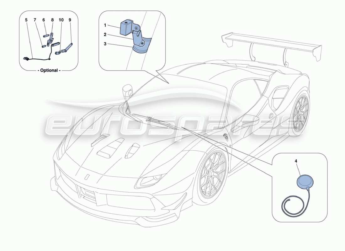 ferrari 488 challenge aerial part diagram