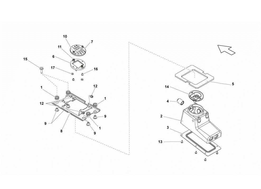 lamborghini gallardo lp570-4s perform gearbox control tower part diagram