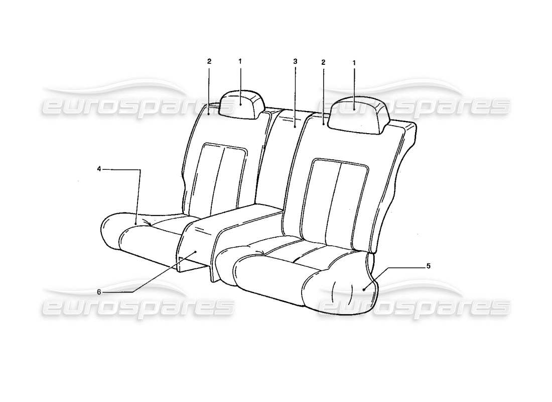 ferrari 412 (coachwork) rear seats (variations) part diagram