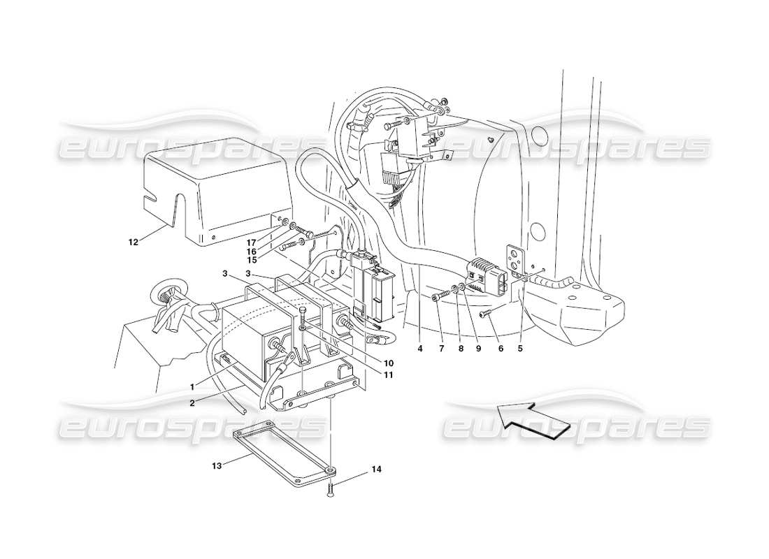 ferrari 430 challenge (2006) battery part diagram