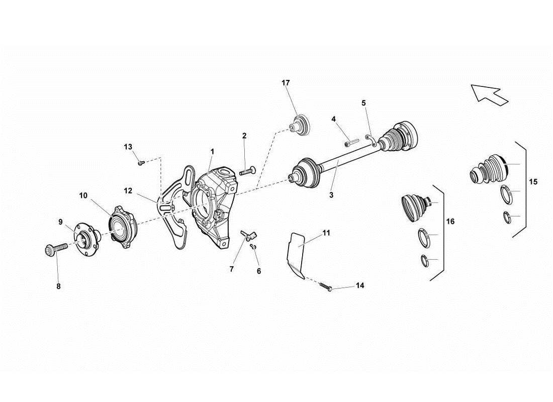 lamborghini gallardo lp560-4s update front drive shaft part diagram