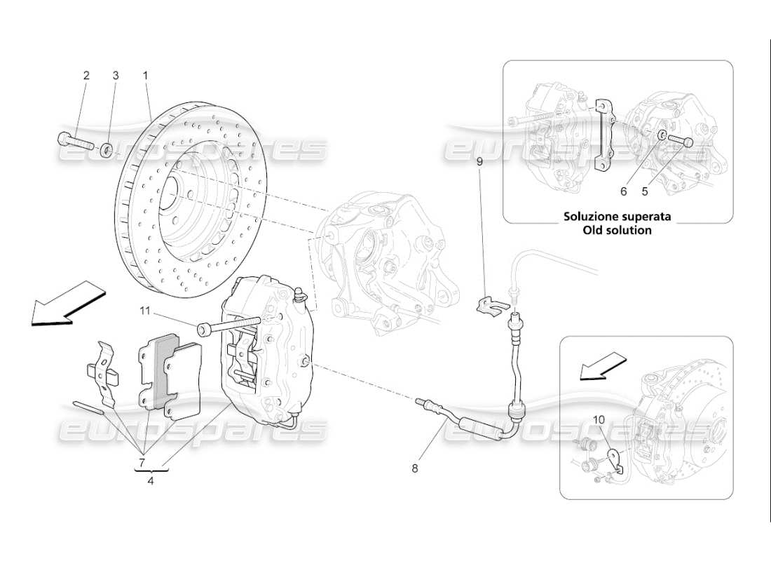 maserati qtp. (2010) 4.7 auto braking devices on rear wheels part diagram