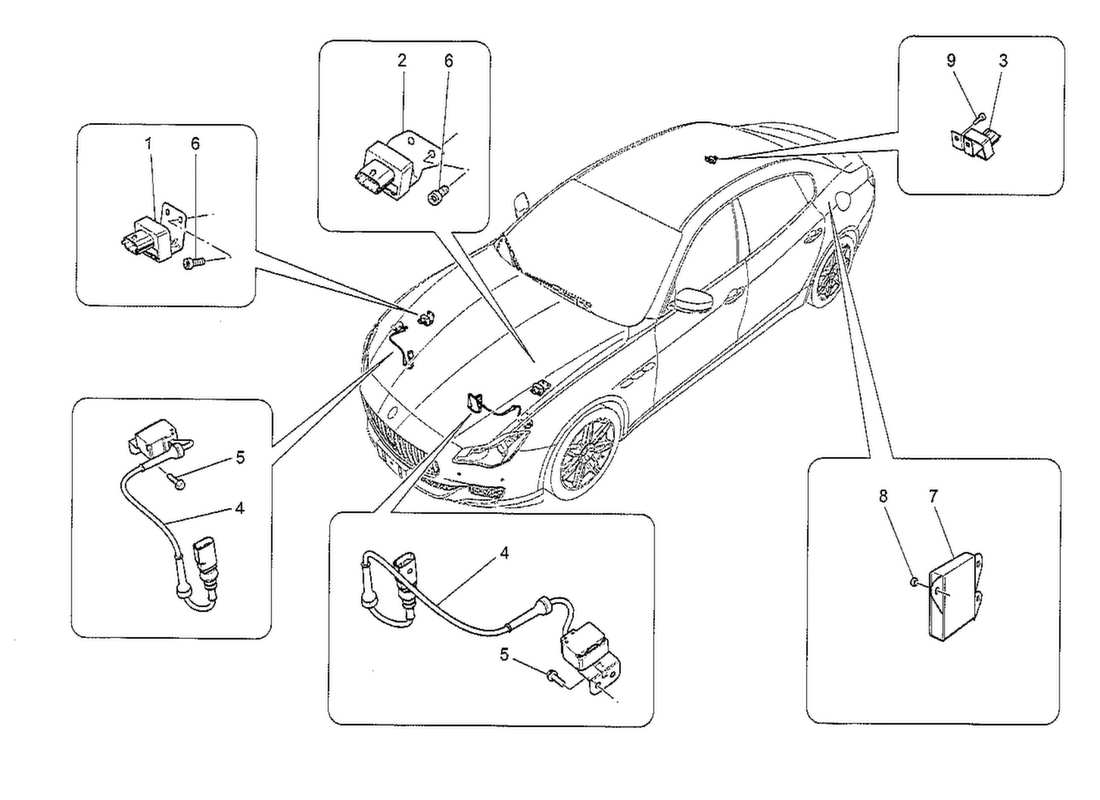 maserati qtp. v8 3.8 530bhp 2014 electronic control (suspension) part diagram