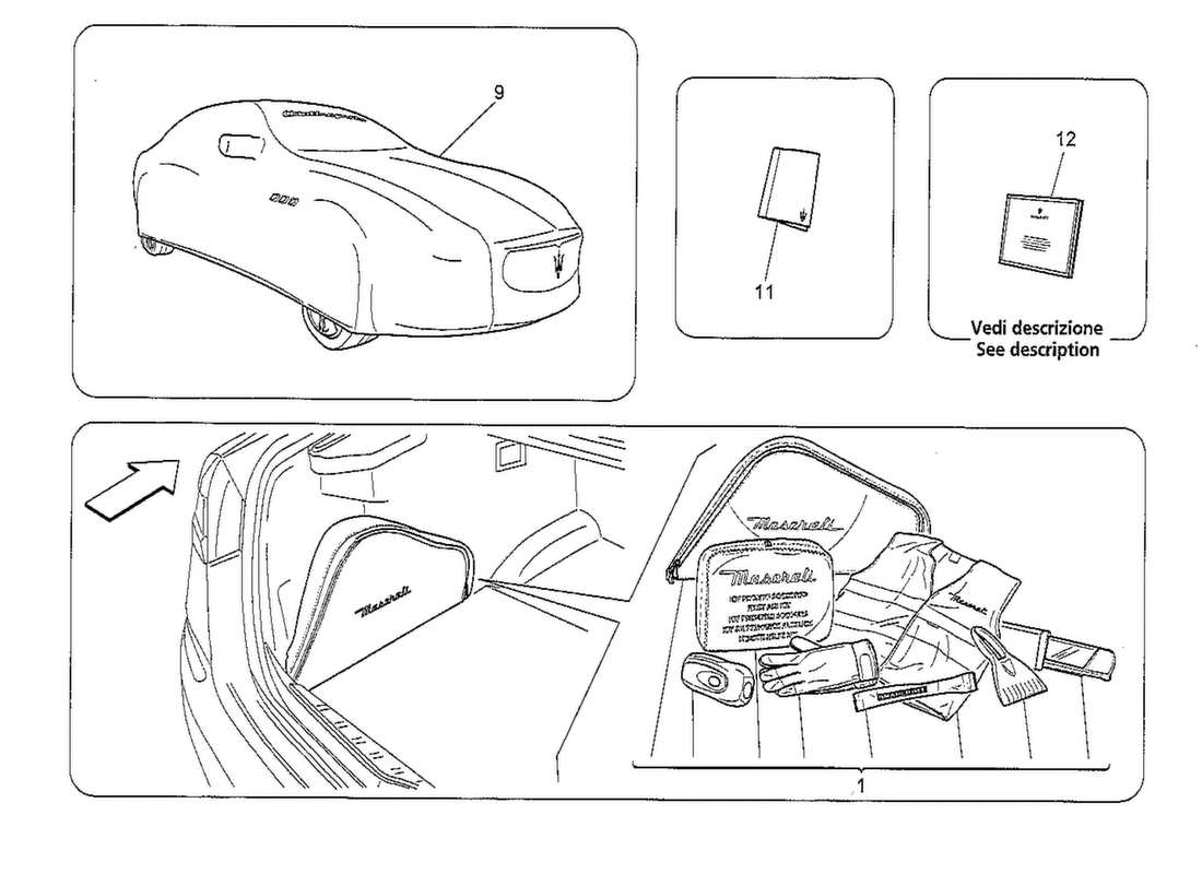 maserati qtp. v8 3.8 530bhp 2014 accessories provided part diagram