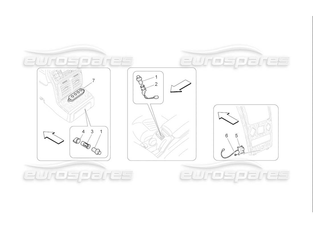 maserati qtp. (2007) 4.2 f1 centre console devices part diagram