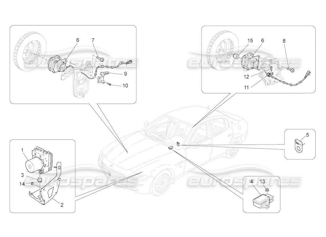 maserati qtp. (2011) 4.2 auto braking control systems part diagram