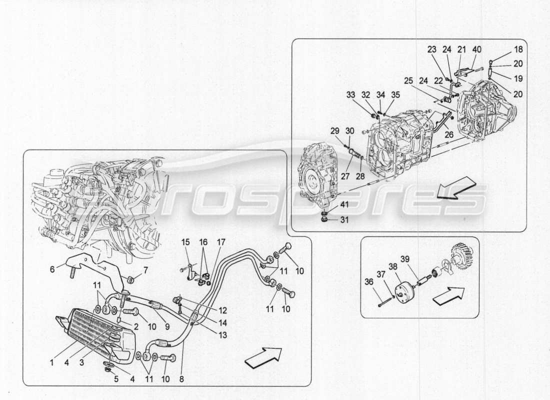 maserati granturismo special edition lubrication and gearbox oil cooling part diagram