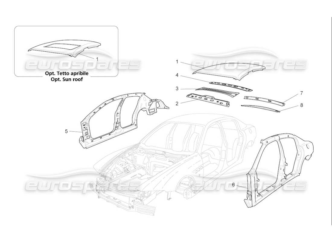 maserati qtp. (2007) 4.2 f1 bodywork and front outer trim panels part diagram