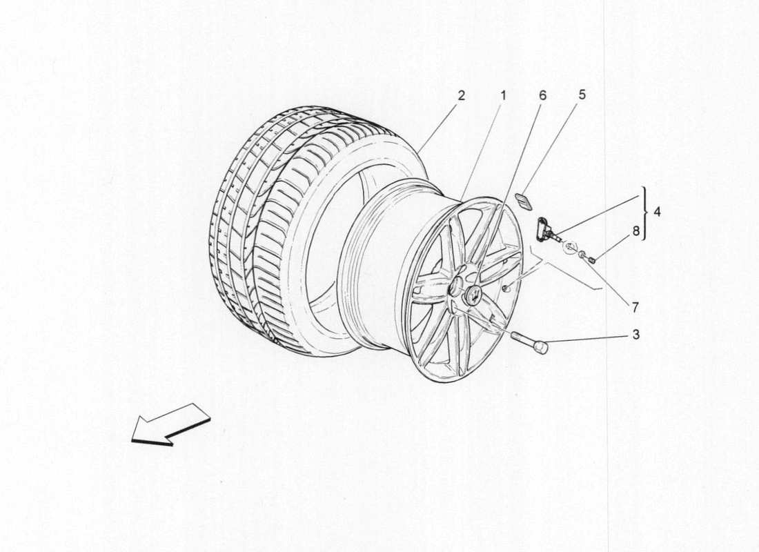 maserati qtp. v6 3.0 bt 410bhp 2015 wheels and tyres part diagram