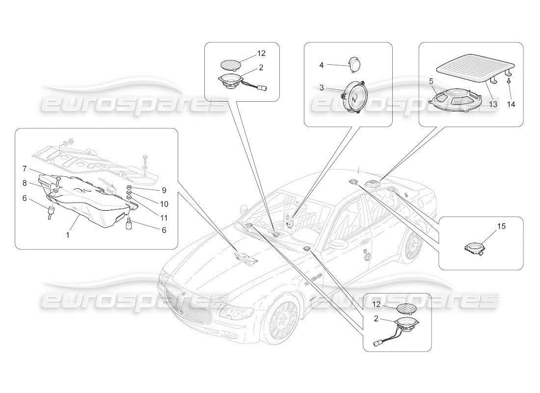 maserati qtp. (2011) 4.2 auto sound diffusion system part diagram