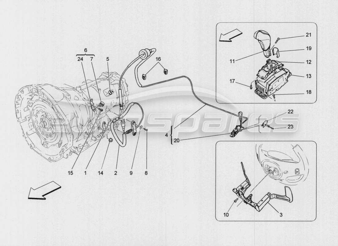 maserati qtp. v8 3.8 530bhp auto 2015 driver controls for automatic gearbox part diagram