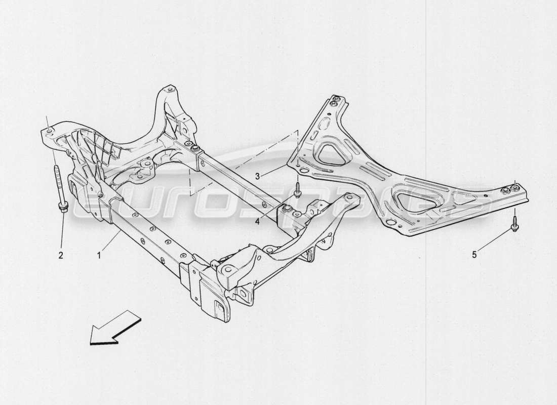 maserati qtp. v8 3.8 530bhp auto 2015 front underchassis part diagram