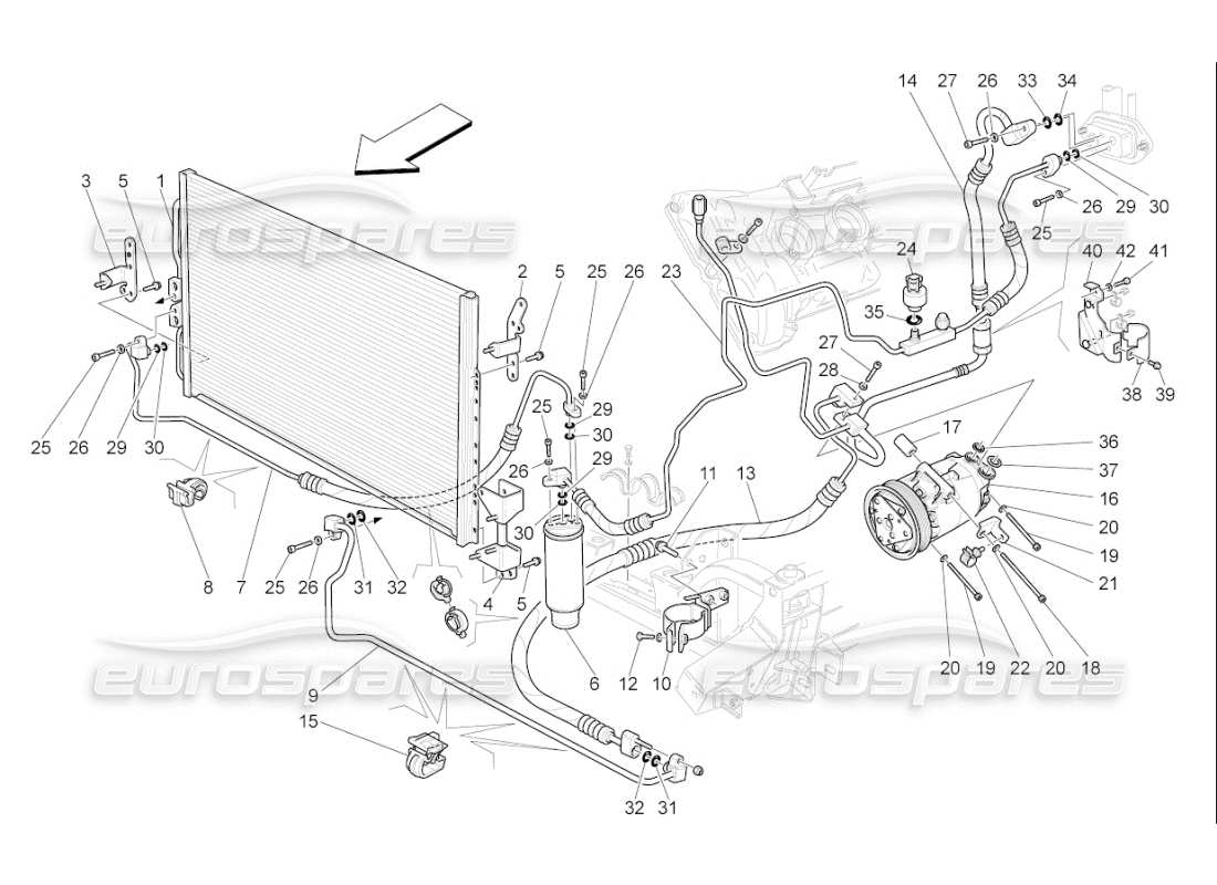 maserati qtp. (2007) 4.2 f1 a c unit: engine compartment devices part diagram