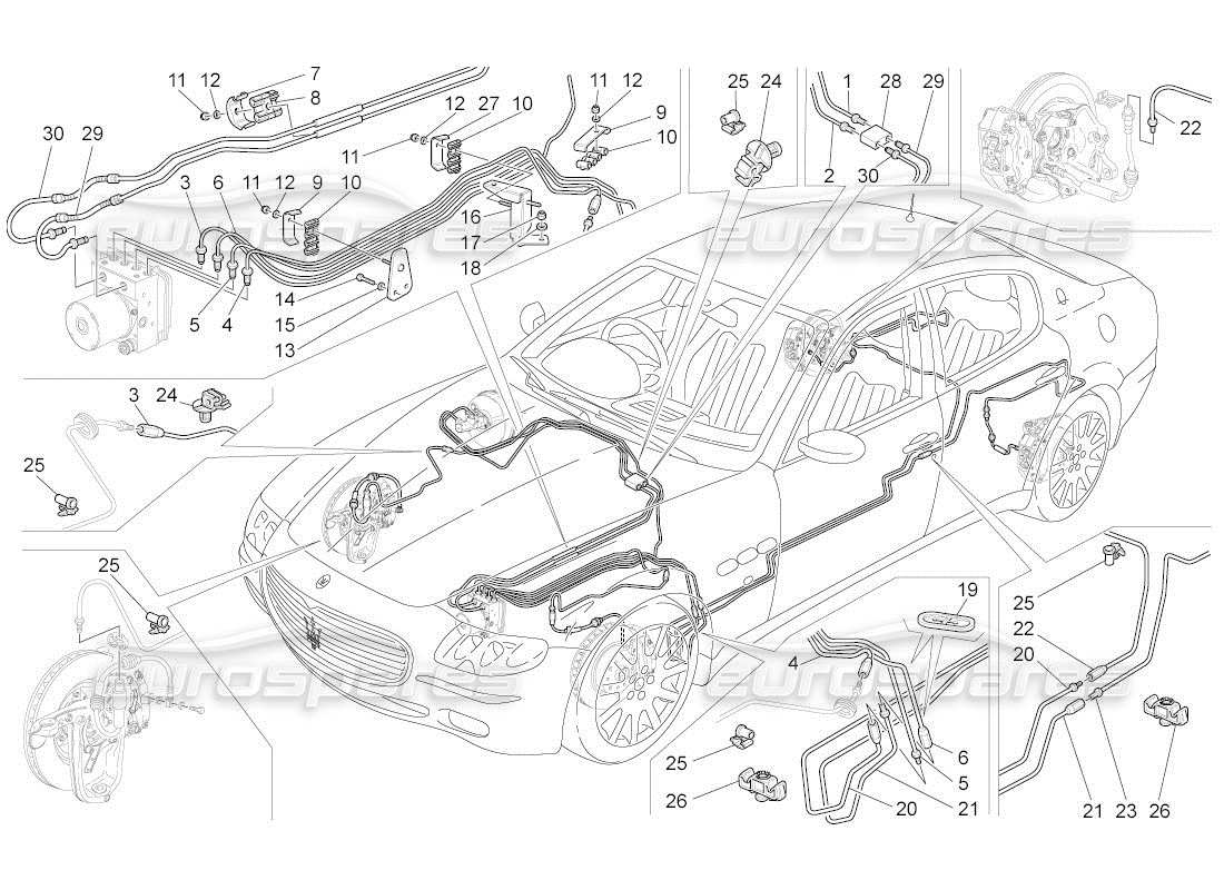 maserati qtp. (2011) 4.2 auto lines part diagram